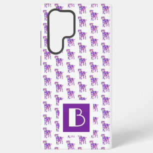 Grenz-Terrier-Hund Lila Silhouette Monogramm Samsung Galaxy Hülle