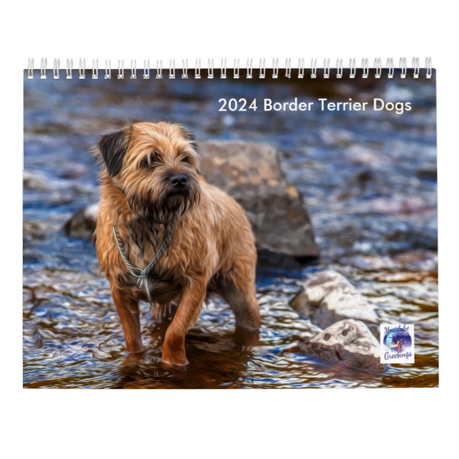 Grenz-Terrier-Hund, mittel, weißer Kalender (Rückseite)