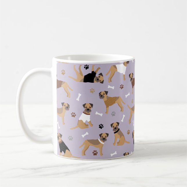 Grenz-Terrier-Knochen und Paws-Kaffee-Tasse Kaffeetasse (Links)