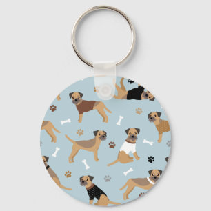 Grenz-Terrier-Knochen und Pfoten-Kaffee-Tasse Schl Schlüsselanhänger