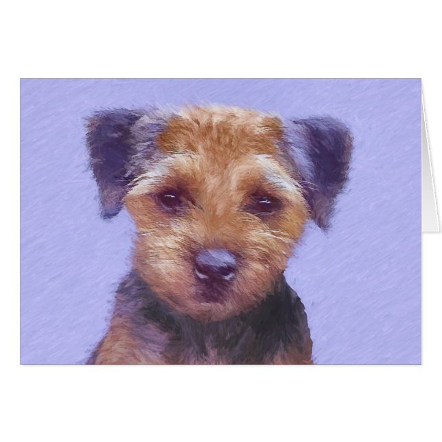 Grenz-Terrier-Malerei - Niedliche Original-Hunde-K (Vorderseite (Horizontal))
