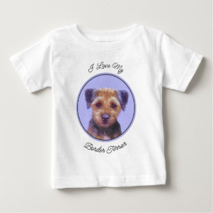 Grenz-Terrier-Malerei - Niedliche Original-Hunde-K Baby T-shirt