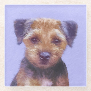 Grenz-Terrier-Malerei - Niedliche Original-Hunde-K Glasuntersetzer