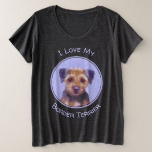 Grenz-Terrier-Malerei - Niedliche Original-Hunde-K Große Größe T-Shirt