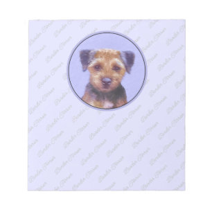 Grenz-Terrier-Malerei - Niedliche Original-Hunde-K Notizblock