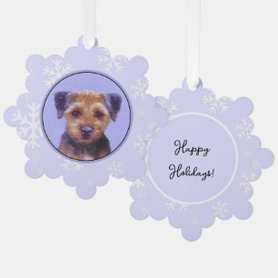 Grenz-Terrier-Malerei - Niedliche Original-Hunde-K Ornament Karte