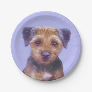 Grenz-Terrier-Malerei - Niedliche Original-Hunde-K Pappteller
