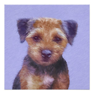 Grenz-Terrier-Malerei - Niedliche Original-Hunde-K Poster