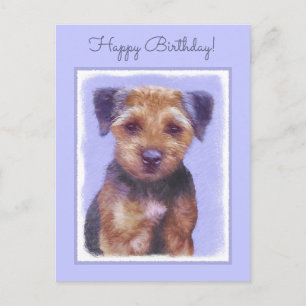 Grenz-Terrier-Malerei - Niedliche Original-Hunde-K Postkarte