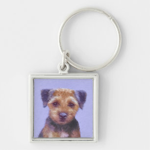 Grenz-Terrier-Malerei - Niedliche Original-Hunde-K Schlüsselanhänger