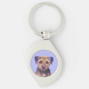 Grenz-Terrier-Malerei - Niedliche Original-Hunde-K Schlüsselanhänger