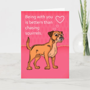 Grenz-Terrier-Valentinstag-Karte - vom Hund Feiertagskarte