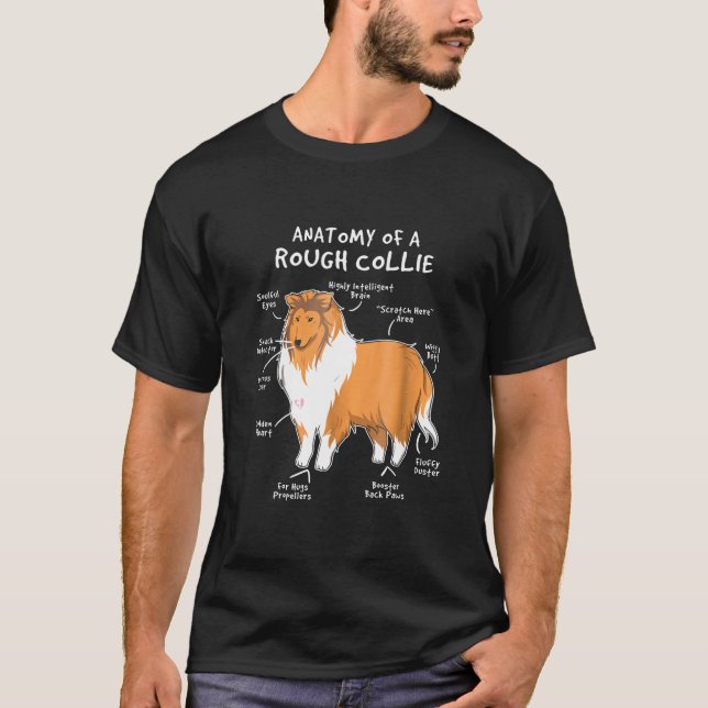 Grenzanatomie eines Rough Collie Dog Welpen T-Shirt (Vorderseite)