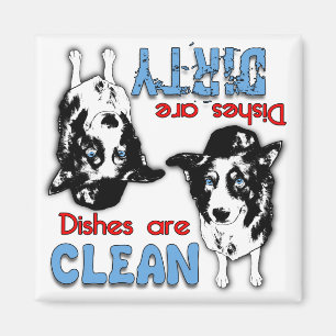 Grenzcollie-Cartoon-Spülmaschinen-Magnet Magnet