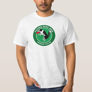 Grenzcollie-Fliegen-Disc-HundeT - Shirt (weiß)
