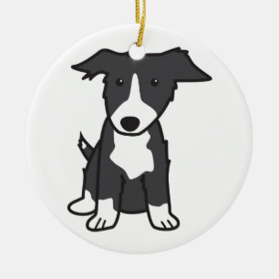 Grenzcollie-HundeCartoon Keramikornament