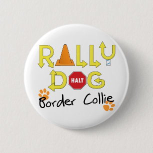 Grenzcollie-Kundgebungs-Hund Button