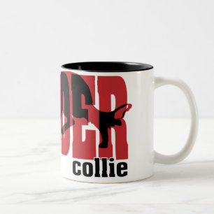 Grenzcollie-Silhouette Zweifarbige Tasse