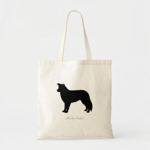 Grenzcollie-Taschen-Tasche (schwarze Silhouette) Tragetasche