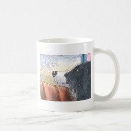 Grenzcolliehund wartete in Auto Tasse