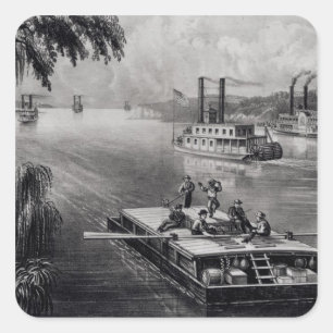 Grenze hinunter den Fluss Quadratischer Aufkleber