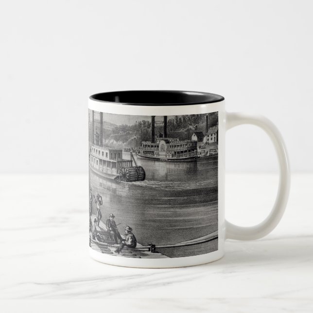 Grenze hinunter den Fluss Zweifarbige Tasse (Rechts)