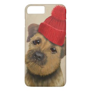 Grenze Terrier mit Rot Bobble Hut Case-Mate iPhone Hülle