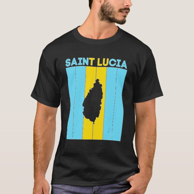 Grenzen des Landes Saint Lucia T-Shirt (Vorderseite)