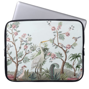 Grenzen in chinoiserie-Stil mit Storchen und Pie Laptopschutzhülle