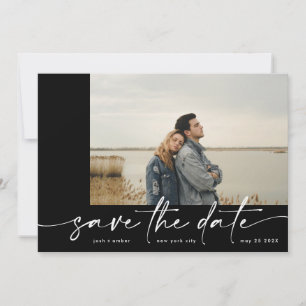 grenzenlos Modern Simple Black Foto Ice White Save The Date
