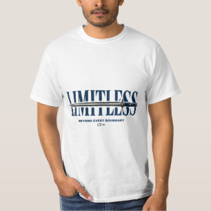 "Grenzenlos" Weiße Motivations-T-Shirt für Männer T-Shirt
