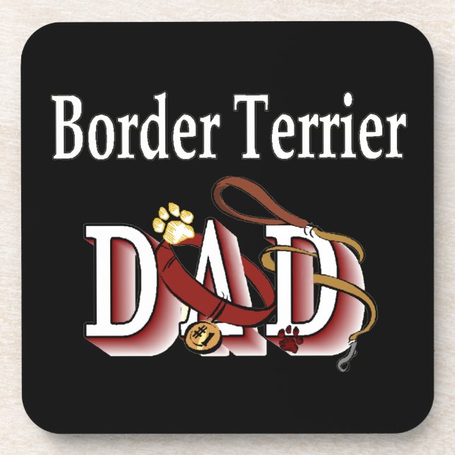 Grenzer Terrier Vater Getränkeuntersetzer (Vorderseite)