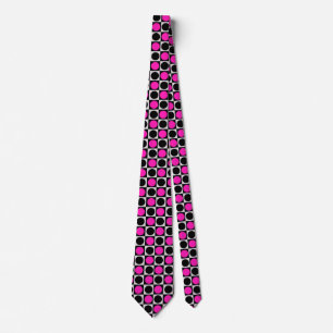 Grenzförmige geometrische rosa Polka-Punkte Krawatte