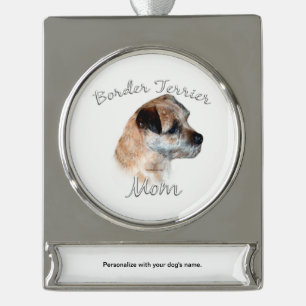 Grenzgebiet Terrier Mama 2 Banner-Ornament Silber