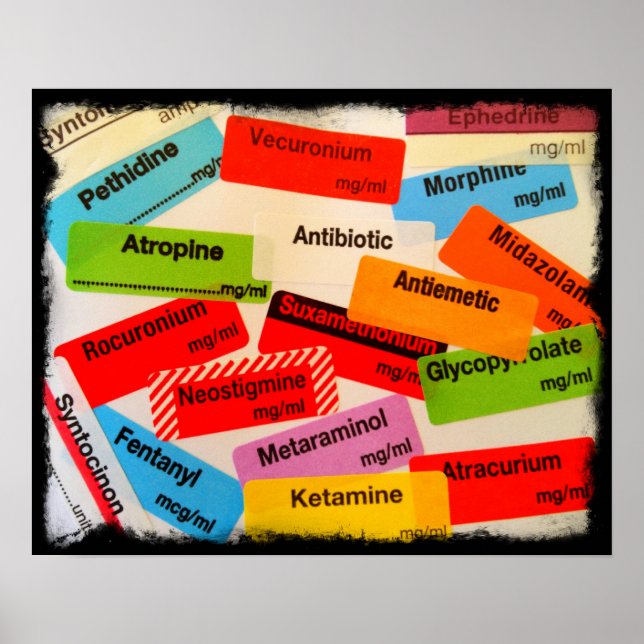 GRENZGRENZE FÜR FARBENE ETIKETTEN POSTER (Vorne)