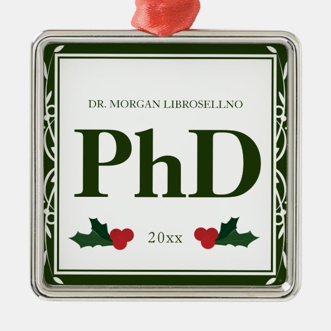 GRENZGRENZGEBORENER JAHRESPhD-Abschluss Ornament Aus Metall (Vorne)