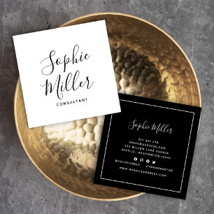 Grenzkalligrafie soziale Medien Editierbare Farbe Quadratische Visitenkarte