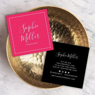 Grenzkalligrafie soziale Medien Editierbare Farbe Quadratische Visitenkarte