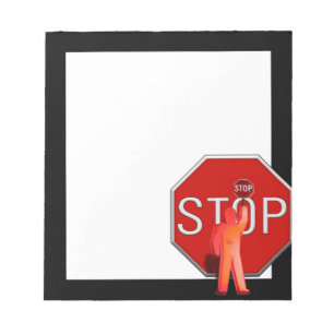 Grenzschutz mit Stoppschild Notizblock