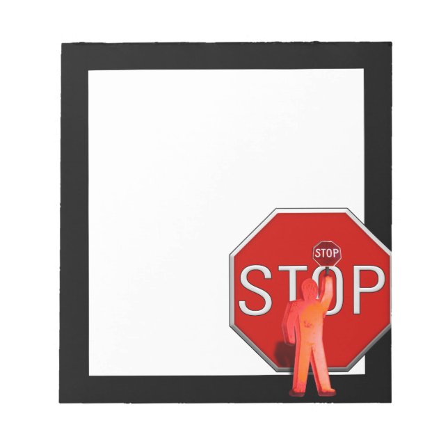 Grenzschutz mit Stoppschild Notizblock (Vorderseite)