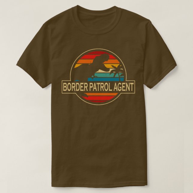 Grenzschutzbeamter Agent Dinosaur T-Shirt (Design vorne)