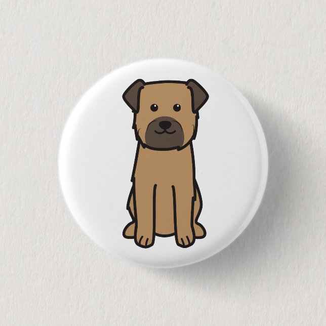 Grenzterrier-HundeCartoon Button (Vorderseite)