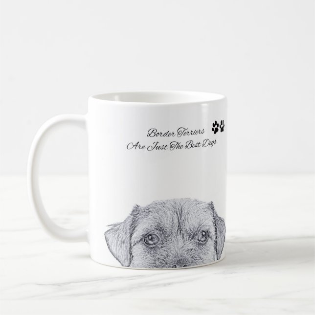 Grenzterrier-Hundeskizze, Geschenk-Tasse Tasse (Links)