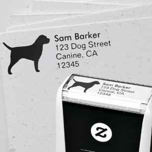 Grenzterrier-Silhouette-Rücksendeadresse Permastempel