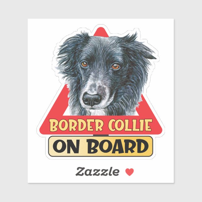 Grenzübergang Collie an Bord des schottischen Hand Aufkleber (Blatt)