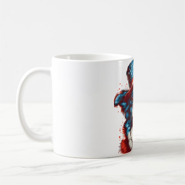 Grenzübergang mit amerikanischer Flagge Kaffeetasse (Links)