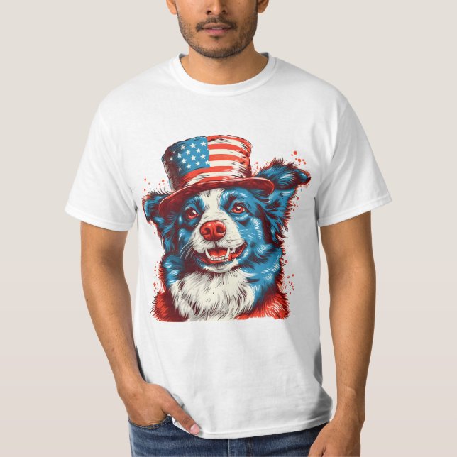 Grenzübergang mit amerikanischer Flagge T-Shirt (Vorderseite)