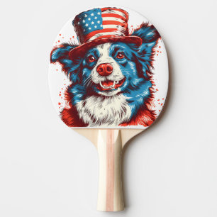 Grenzübergang mit amerikanischer Flagge Tischtennis Schläger