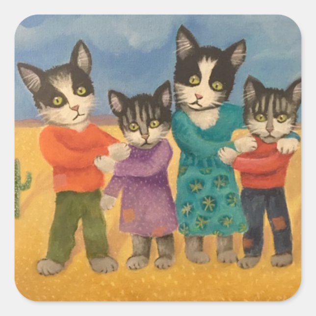 Grenzüberschreitung Quadratischer Aufkleber (Vorderseite)