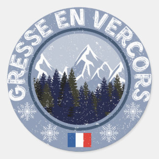 Gresse in Vercors Skistation Runder Aufkleber